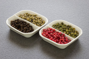 close up selection of various pepper types