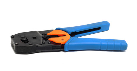 Fototapeta premium reliable tool for crimping of twisted pair on a white background