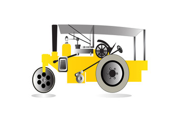 Vector road roller
