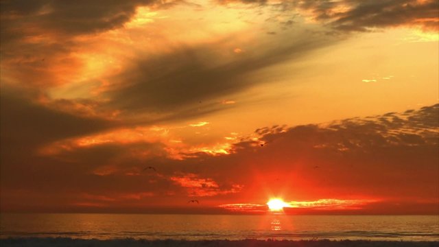 Time lapse of Sunset at California Beach