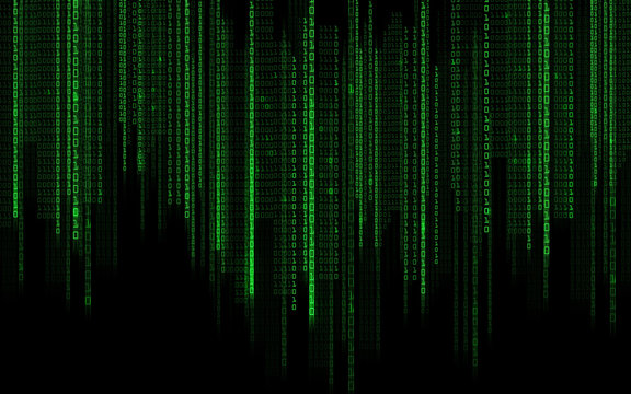 black green binary system code background