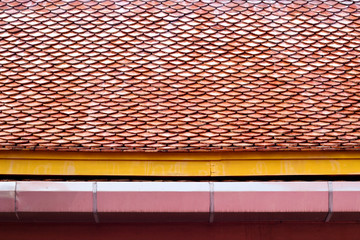 Church roof Buddhist temple in Thailand