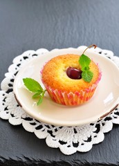Cakes with sweet cherry 