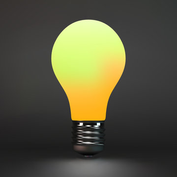 Lightbulb idea symbol. 3d vector illustration. 