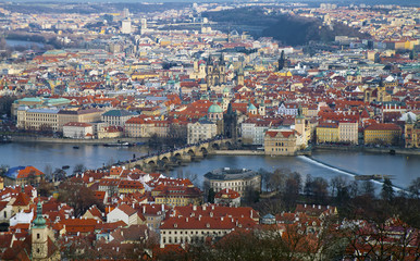 Fototapeta premium Above view of Old Prague