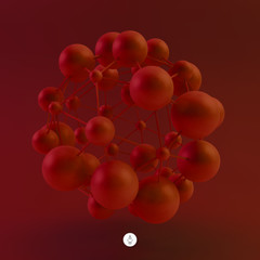 3D Molecule structure background. Graphic design. 