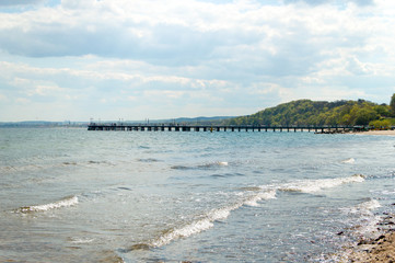 The pier in Gdynia Orlowo at Baltic sea, Poland