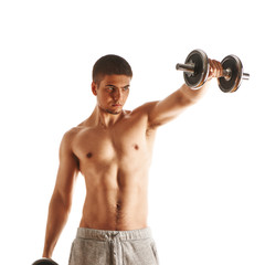 Man working out with dumbbells