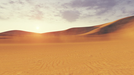 Fototapeta na wymiar Desert sunset or surise