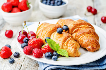 croissants with fresh berries