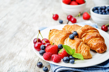 croissants with fresh berries