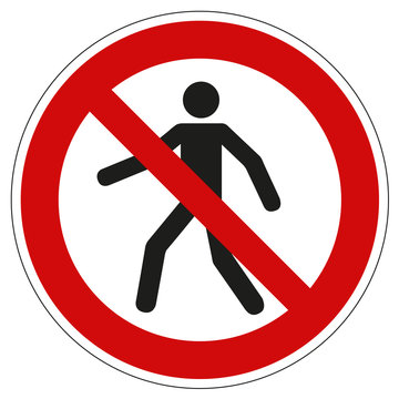Verbotszeichen Fußgänger verboten nach DIN 7010 und ASR 1.3 P004