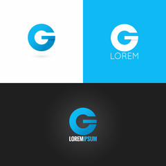 letter G logo design icon set background