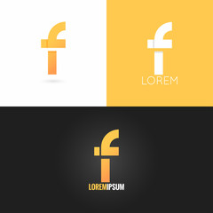 letter F logo design icon set background