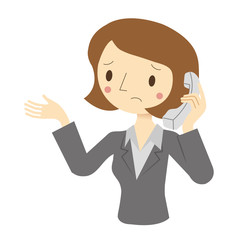 電話をしている女性