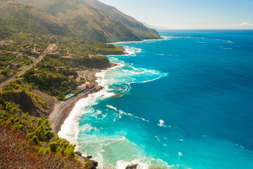 Aerial view of the coastline near Maratea (southern Italy)