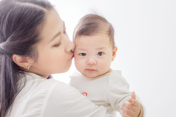 mother and son ,asian family