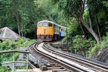 Naklejka premium Old train on death railway ,Kanchanaburi