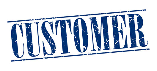 customer blue grunge vintage stamp isolated on white background