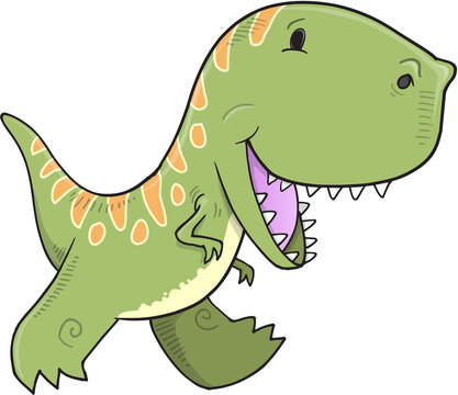 Cute Tyrannosaurus Dinosaur Vector Illustration Art