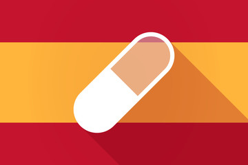Spain  long shadow flag with a pill