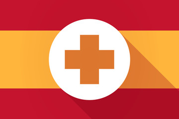 Obraz premium Spain long shadow flag with a pharmacy pill