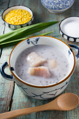 Banana and sago in coconut milk