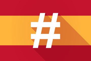 Spain  long shadow flag with a hash tag