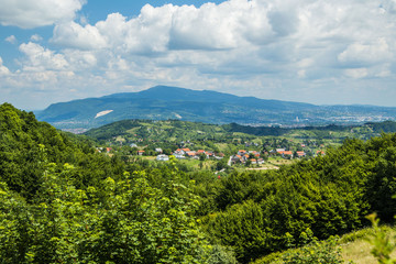 Fototapeta na wymiar Idyllic landscape in Zumberak, Croatia, summer view