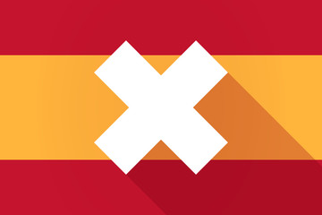 Spain long shadow flag with an x dsign