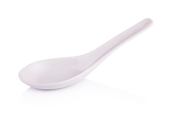 ceramic spoon on white background with clipping path