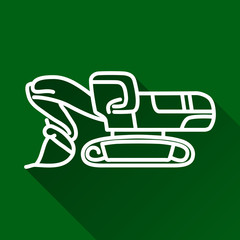 Front shovel excavator flat line icon
