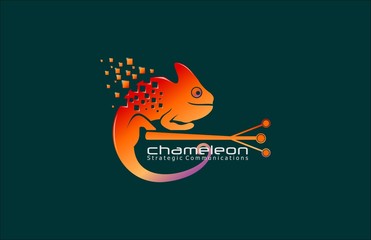chameleon abstract logo strategic connection © kun_kun