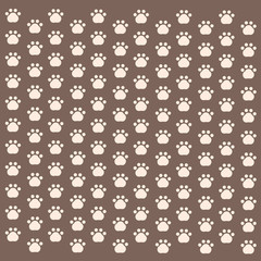 Seamless animal pattern of paw footprint 