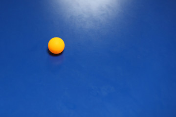Table Tennis Ball/
Pingpong, blue table, orange ball