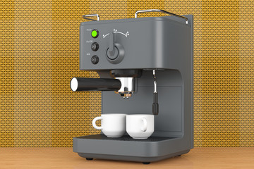 Old Style Photo. Espresso Coffee Making Machine. 3d rendering