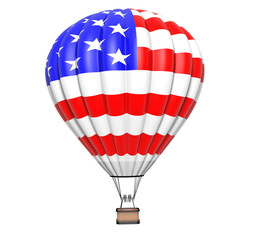 Fototapeta premium Hot Air Balloon as USA Flag in Flight