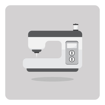 Vector of flat icon, electric sewing machine on isolated background