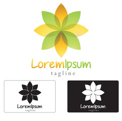 Flower abstract logo template. Health & SPA abstract icon.