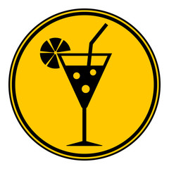 Cocktail glass button.