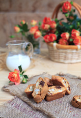 traditional Italian biscotti cookies, selective focus