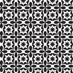 Fototapeta premium Black and white seamless geometric pattern with decorative shape