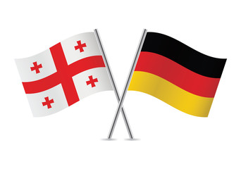 Georgia and Germany flags. Vector illustration.