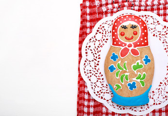 Homemade Gingerbread men in protective khaki uniforms 