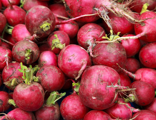 red beet roots, background, some vegetables in focus © fieryphoenix
