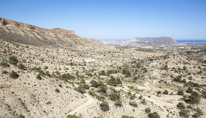 panorama of a dry mountain landscape - Sierra de las Aguilas, Alicante