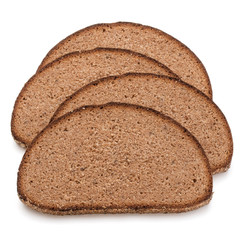 Slice of fresh rye bread isolated on white background cutout