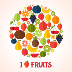 Fruits background. Colorful template for cooking, restaurant