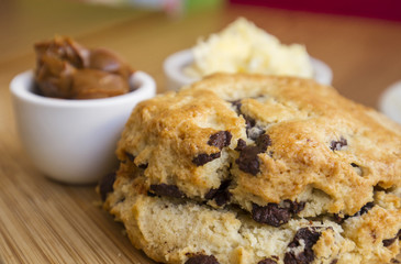 afternoon tea chocolate scone with cream