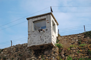 Fototapeta na wymiar Prisoners watchtower (Historical Sinop Prison). Sinop,TURKEY